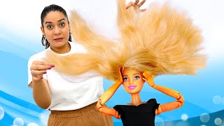 Spielspaß mit Barbie Neue Frisuren für Barbie Puppen Video auf Deutsch [upl. by Naugal222]