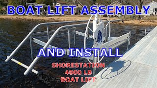 BOAT LIFT ASSEMBLY AND INSTALL [upl. by Gnauq28]