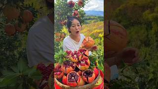 Beautiful Landscape of Delicious Pomegranate Fruit Farm  Amazing Fresh Fruits shorts ytshorts [upl. by Leslee]