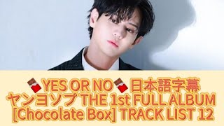 【日本語字幕】YES OR NO ヤンヨソプ 양요섭 THE 1st FULL ALBUM Chocolate Box TRACK LIST 12 [upl. by Ardnoid]