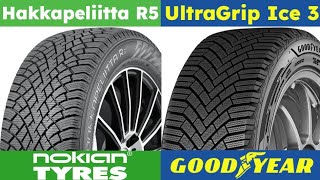 Nokian Hakkapeliitta R5 vs Goodyear UltraGrip Ice 3 [upl. by Newra]