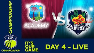 🔴 LIVE WI Academy v Barbados  Day 4  West Indies Championship 2024  Saturday 20th April [upl. by Tigges]