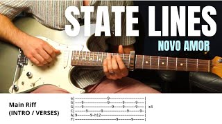 State Lines Novo Amor Guitar Tutorial with Tabs [upl. by Boiney]