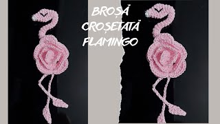 Brosa crosetata flamingo  Martisor crosetat [upl. by Lemaj39]