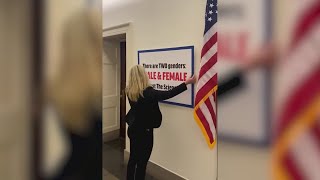 Georgia Rep Marjorie Taylor Greene mocks Illinois Rep Marie Newmans transgender pride flag [upl. by Rhpotsirhc]