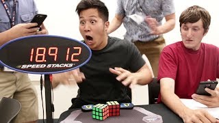 DOUBLE OneHanded Rubiks Cube WORLD RECORD 18912 [upl. by Illac]