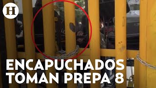 Encapuchados toman instalaciones de Prepa 8 de la UNAM amagan con ocuparlas hasta el 3 de octubre [upl. by Eiramyllek363]