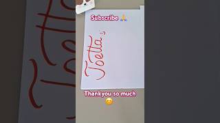 JOETTA🙏Comment your name 🙏 alliswell trendingcalligraphy thankyou namecalligraphy namelettering [upl. by Caputto]