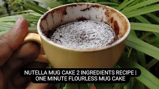 Full Video  Nutella Mug Cake  2 Ingredients Recipe  Flourless Mug Cake [upl. by Gawen743]