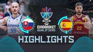 Slovakia 🇸🇰 vs Spain 🇪🇸  Highlights  FIBA EuroBasket 2025 Qualifiers [upl. by Acirem524]