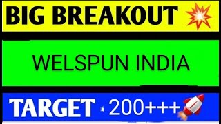 WELSPUN INDIA SHARE LATEST NEWS TODAYWELSPUN INDIA SHARE ANALYSISWELSPUN INDIA SHARE TARGET [upl. by Yehsa35]