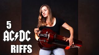 5 ACDC riffs on hurdy gurdy [upl. by Ledah]