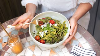 Easy vegan almond kale PESTO PASTA Shorts [upl. by Revorg485]