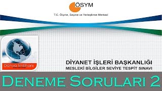 DİYANET İŞLERİ BAŞKANLIĞI  MBSTS  DENEME SORULARI 2 [upl. by Tamara395]