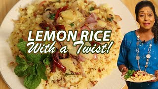 Crispy Goodness Alert Lemon Rice with Fried Onion and Potatoes  Mallika Joseph [upl. by Tebor]