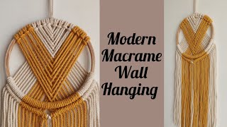 Modern macrame wall hanging  Boho macrame hanging Macrame dreamcatcher  Macrame hoop wall hanging [upl. by Gesner]