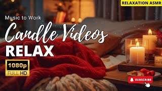 Virtual Candle Close Up Candle with Piano Music Soft Crackling Fire Sounds Full HD [upl. by Gardel4]