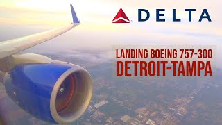 HD LANDING DELTA AIRLINES BOEING 757300 DETROIT DTW  TAMPA TPA DL FLIGHT 1621 [upl. by Nailluj]