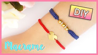 DIY MACRAME BRACELET 🌈 Square KnotCobra Stitch Friendship Bracelet 💖 [upl. by Garett]