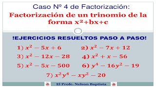 factorización de un trinomio de la forma x²bxc  Aprende a Factorizar [upl. by Iron]