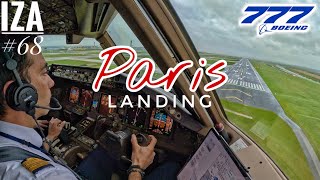 B777 CDG 🇫🇷 Paris  LANDING 27R  4K Cockpit View  ATC amp Crew Communications [upl. by Bruckner]