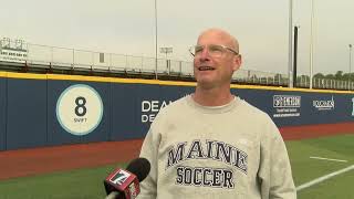 Maine Womens Soccer looks to remain unbeaten in conference with two regular season games remainingh [upl. by Kurland539]