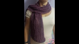 Sciarpa ai ferri soffice e leggera 🧣 Maglia facile 🧶knitted scarf [upl. by Calesta]