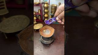 Miniature Chocolate Tea ☕️ Special Chai l Miniature Cooking shorts viral tinyfood minikitchen [upl. by Asirrom]