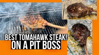 How To Grill The Best Tomahawk Steak On a Pit Boss Grill  Must OR Bust [upl. by Hershel]