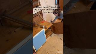 Exposing original hardwood floors under plywood diy cabin homerenovation kitchenrenovation [upl. by Galen]