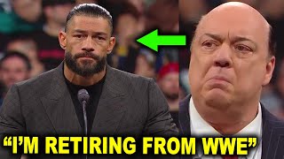 Roman Reigns Retires From WWE at 2024 Hall of Fame on Wrestlemania 40 Weekend as Paul Heyman Cries [upl. by Genisia]