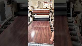 Wood veneer laminating process for PVC furniture board machine technology plastic [upl. by Binny]