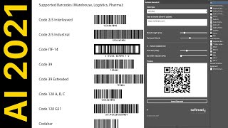 Softmatic Barcode Extension V2 for Adobe Illustrator  Create QR EAN UPC Code 128 Aztec [upl. by Elleinod]