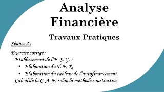 Analyse Financière  LE S G Exercices Corrigés Séance n° 2 [upl. by Idnor]