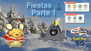 NAVIDAD en POKEMON GO ❄️ PARTE 1 FIESTAS CON DEDENE✨SANDYGAST✨Shiny NUEVOS DISFRACES en INCURDIONES [upl. by Sinnod]