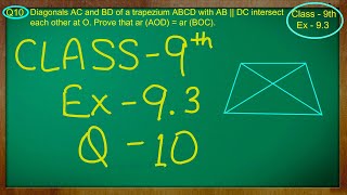 Class 9th  Ex  93 Qno  10  Areas of Parallelograms and Triangles  CBSE NCERT [upl. by Maren]