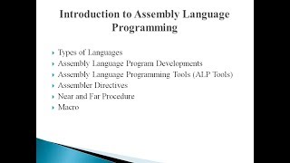 Assembly language Programming basics  Assembly language programming Tutorial [upl. by Schroeder680]