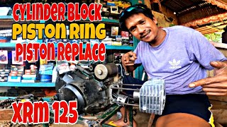 PAANO MAGPALIT NG CYLINDER BLOCKPISTON RINGPISTON REPLACE  XRM 125 JayArSecosanaVlog [upl. by Odradlig287]