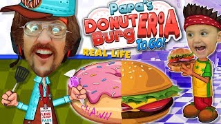 FGTeeV PAPAS BURGERIA in Real Life 🍔  DONUTERIA 2 GameplaySkit [upl. by Ettezel655]