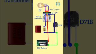 How To Make Simple Inverter 12V To 220V  12V DC to 220V AC Simple Circuit Diagram Shorts Video [upl. by Pyne]