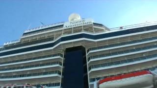 Holland America Line cruise ship Nieuw Amsterdam Kreuzfahrtschiff in Cadiz Spain Spanien [upl. by Adelice119]