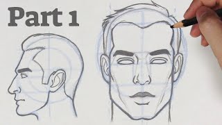 How to Draw a Face from any Angle  Part 1  Front amp Side View [upl. by Merdith281]