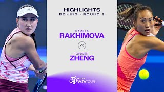 Kamilla Rakhimova vs Zheng Qinwen  2024 Beijing Round 2  WTA Match Highlights [upl. by Bornie]