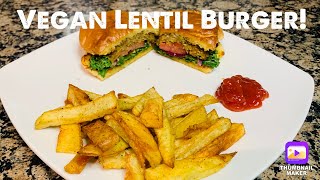 How to Make the Best VEGAN LENTIL BURGER [upl. by Genet601]