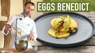 Perfect breakfast EGGS BENEDICT I How to make poached eggs with hollandaise sauce [upl. by Acirem]