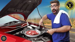 I Cooked a Steak on My Car Engine  Food Theory on the Road [upl. by Ennairod]