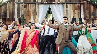 Brides Friends Bollywood Dance Indian Wedding — Bride and Groom Join [upl. by Ahseyn225]