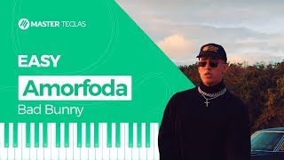 Amorfoda  Bad Bunny Easy  Piano Tutorial [upl. by Ykcub]