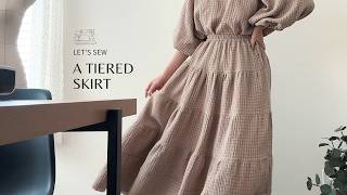 How to sew your own perfectly full tiered skirt  Sewing School with Sara SJ Kim [upl. by Cordelia]