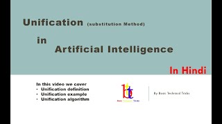 Unification Method with the help of substitution method in Artificial Intelligence [upl. by Simpson]